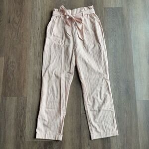 Sienna Sky Paper Bag Waist Pants Striped‎ Bow Tie Womens Size M Medium